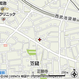 埼玉県飯能市笠縫164-14周辺の地図