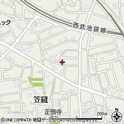 埼玉県飯能市笠縫160-2周辺の地図