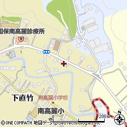 埼玉県飯能市下直竹1129-3周辺の地図