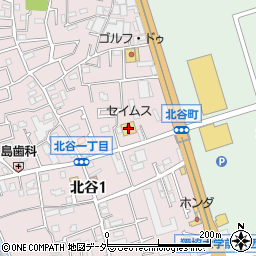 ドラッグセイムス草加北谷町店周辺の地図