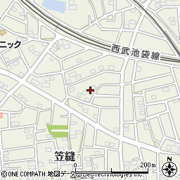 埼玉県飯能市笠縫159周辺の地図