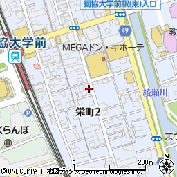 埼玉県草加市栄町周辺の地図