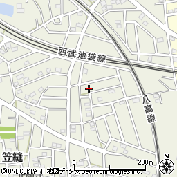 埼玉県飯能市笠縫297周辺の地図