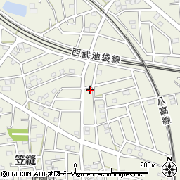 埼玉県飯能市笠縫287周辺の地図