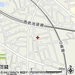 埼玉県飯能市笠縫297-8周辺の地図