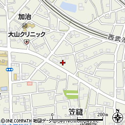 埼玉県飯能市笠縫100-1周辺の地図