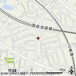埼玉県飯能市笠縫286周辺の地図