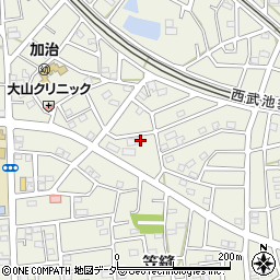 埼玉県飯能市笠縫107-3周辺の地図
