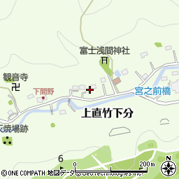埼玉県飯能市上直竹下分185周辺の地図