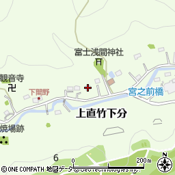 埼玉県飯能市上直竹下分182周辺の地図