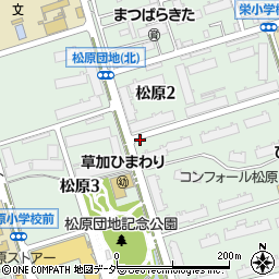 埼玉県草加市松原周辺の地図