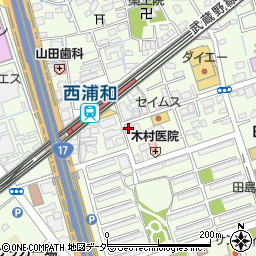 セブンイレブン西浦和駅前店周辺の地図