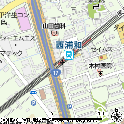 セブンイレブン西浦和駅西店周辺の地図