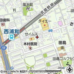 西浦和実用店　そうご電器周辺の地図