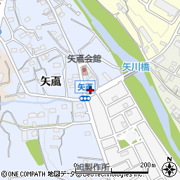 埼玉県飯能市矢颪74-1周辺の地図