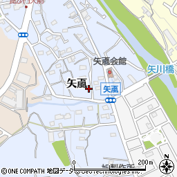 埼玉県飯能市矢颪291周辺の地図