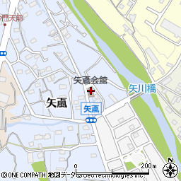 埼玉県飯能市矢颪74-3周辺の地図