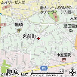 〒358-0005 埼玉県入間市宮前町の地図
