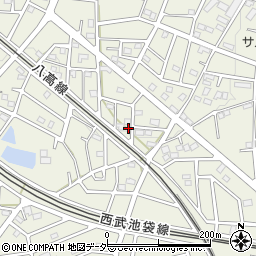 埼玉県飯能市笠縫381周辺の地図