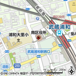 武蔵浦和コミュニティセンター　多目的ホール周辺の地図
