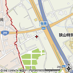 埼玉県狭山市笹井2861周辺の地図