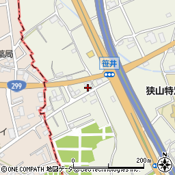 埼玉県狭山市笹井2821周辺の地図