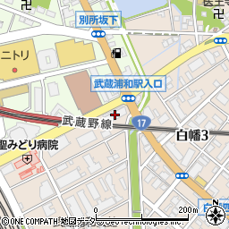 安楽亭武蔵浦和店周辺の地図