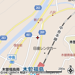 長野県木曽郡木曽町福島富田町周辺の地図