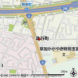 埼玉県草加市北谷町周辺の地図