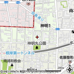 埼玉県さいたま市南区神明1丁目3周辺の地図