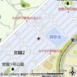 千葉県流山市宮園周辺の地図