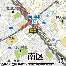 南浦和駅西口周辺の地図