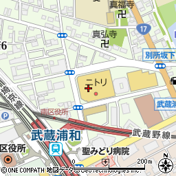 マルマルワンワン　武蔵浦和店周辺の地図