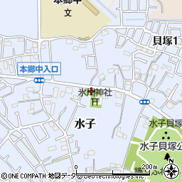 埼玉県富士見市水子1393周辺の地図