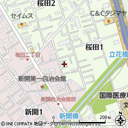 埼玉県さいたま市桜区桜田1丁目24周辺の地図