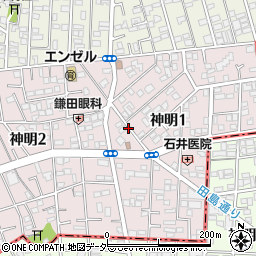 埼玉県さいたま市浦和区神明1丁目24周辺の地図