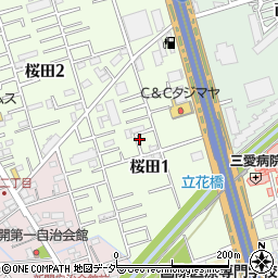 埼玉県さいたま市桜区桜田1丁目周辺の地図