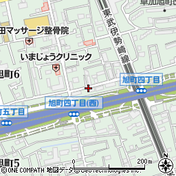 埼玉県草加市旭町周辺の地図