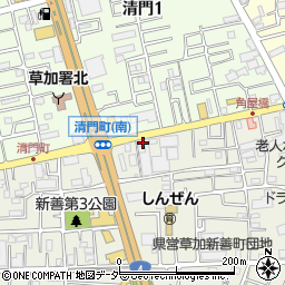 染谷木材商会草加支店周辺の地図