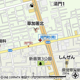 藍屋草加清門町店周辺の地図