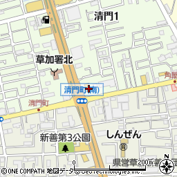マクドナルド４号線草加清門町店周辺の地図