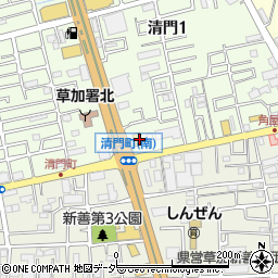 埼玉県草加市清門1丁目270-1周辺の地図