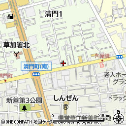 埼玉県草加市清門1丁目310周辺の地図