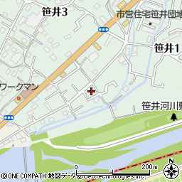埼玉県狭山市笹井1丁目30周辺の地図