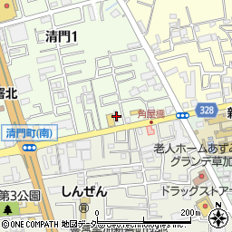 埼玉県草加市清門1丁目315周辺の地図