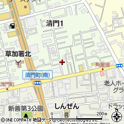 埼玉県草加市清門1丁目309-6周辺の地図