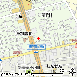 埼玉県草加市清門1丁目265周辺の地図
