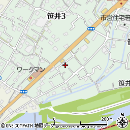 埼玉県狭山市笹井1丁目31-36周辺の地図