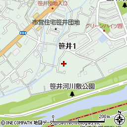 埼玉県狭山市笹井1丁目21周辺の地図