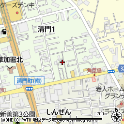埼玉県草加市清門1丁目306周辺の地図